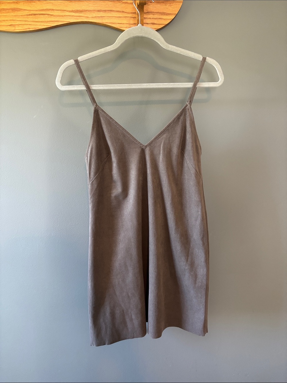 Wilfred Taupe Spaghetti Strap Mini Dress